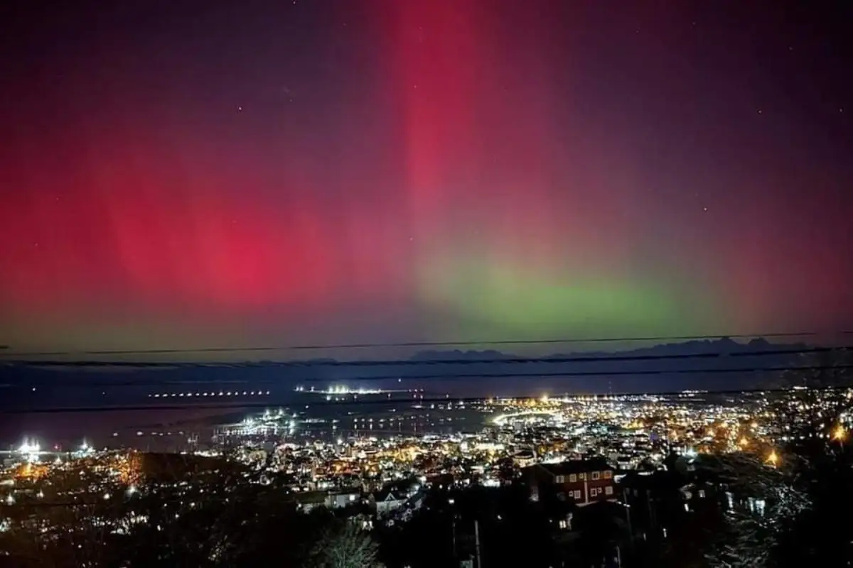 Auroras boreales por la tormenta solar severa se vieron así