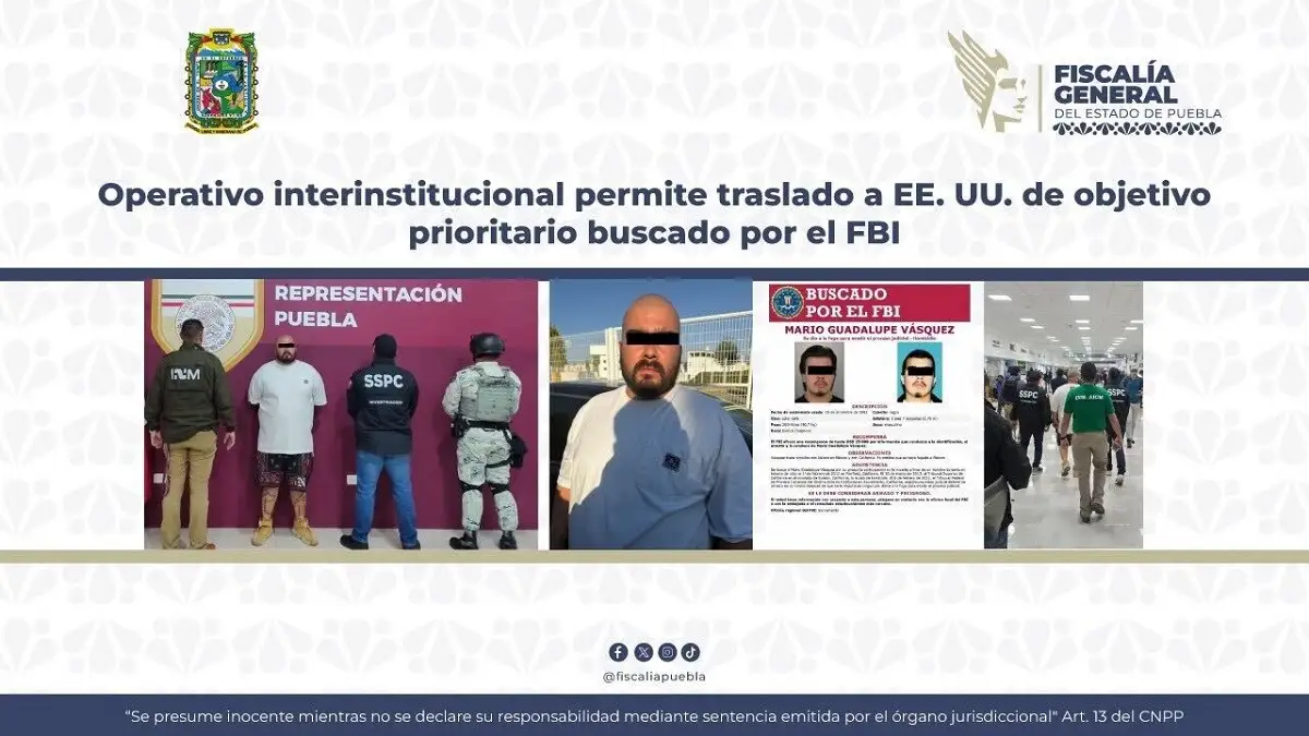 Capturan en Puebla a hombre buscado en EU por homicidio 