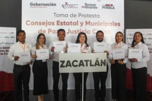 Zacatlán presente en toma de protesta del Consejo Estatal y los Consejos Municipales de Paz y Justicia Cívica