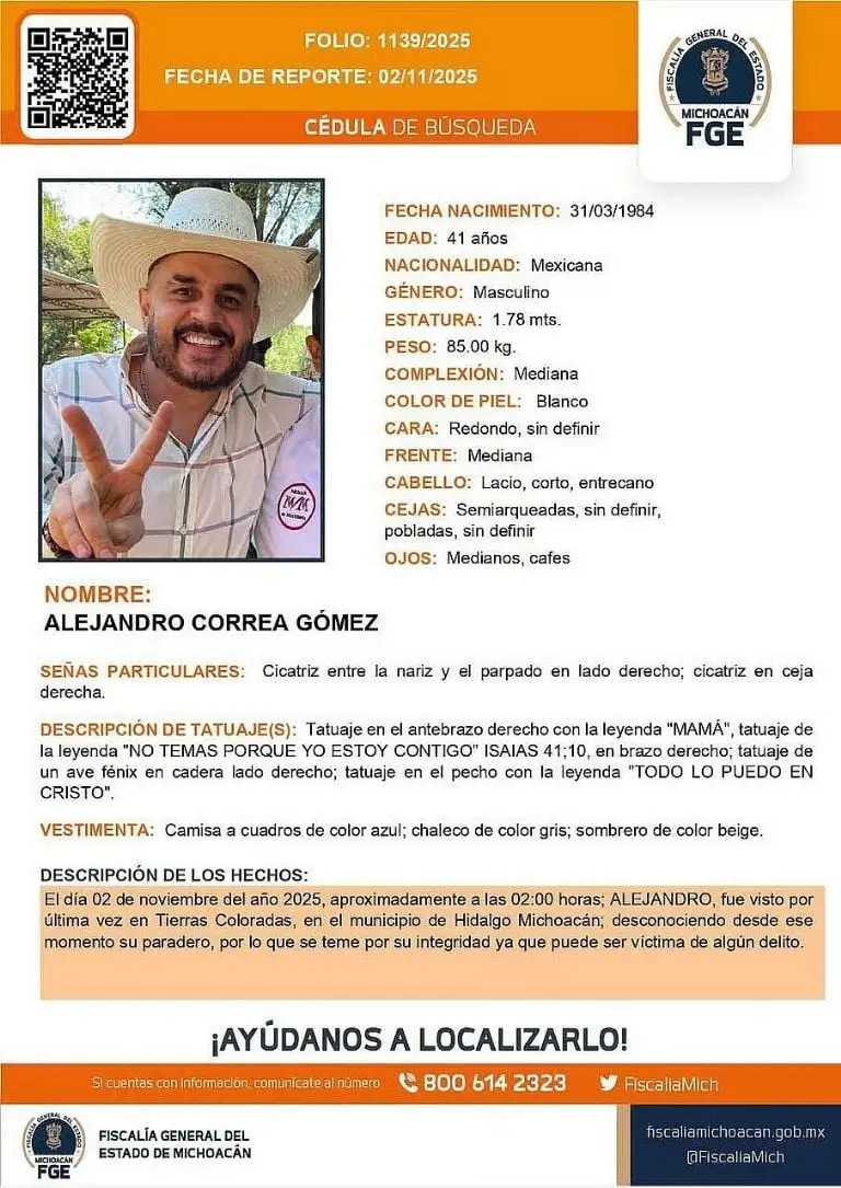 Ahora, desaparece Alejandro Correa, ex alcalde de Zinapécuaro, Michoacán