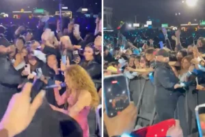 Guardia bloquea a imitadora de Shakira en concierto en Bogotá