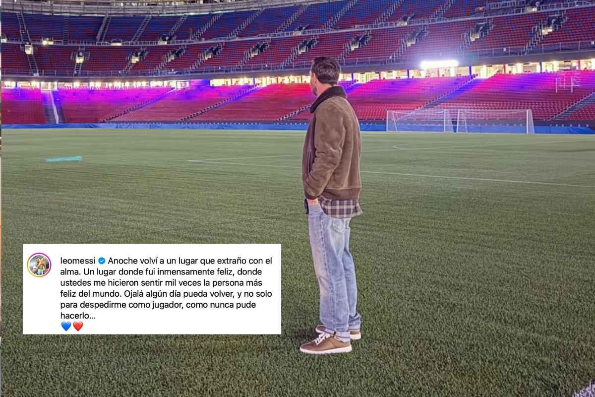 entró Lionel Messi al Camp Nou.