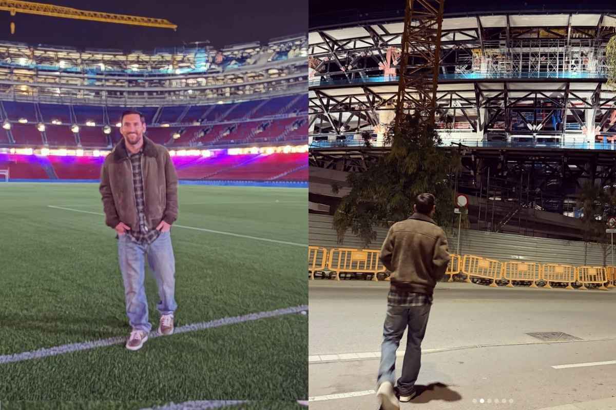 entró Lionel Messi al Camp Nou.