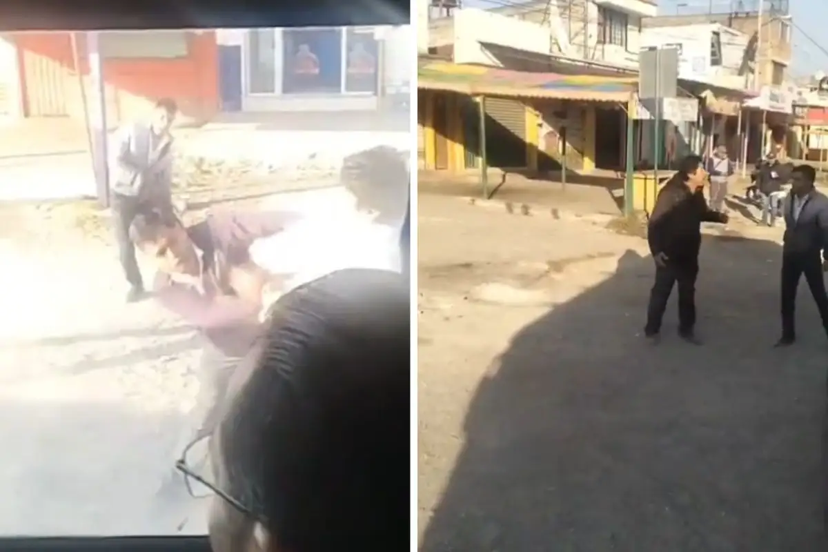 Captan pelea entre conductores de ruta Flecha Azul en El Capulín