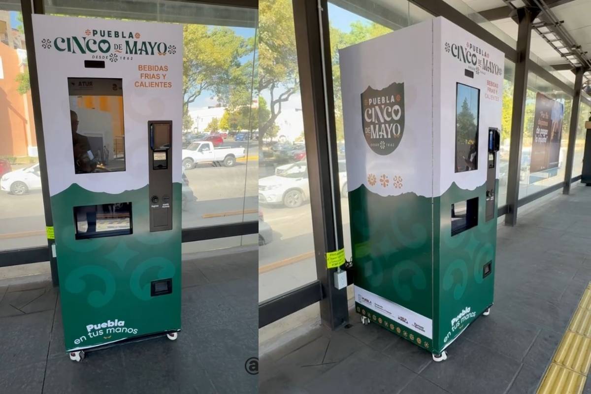 Colocan maquina de Café Cinco de Mayo en paradero de RUTA puebla