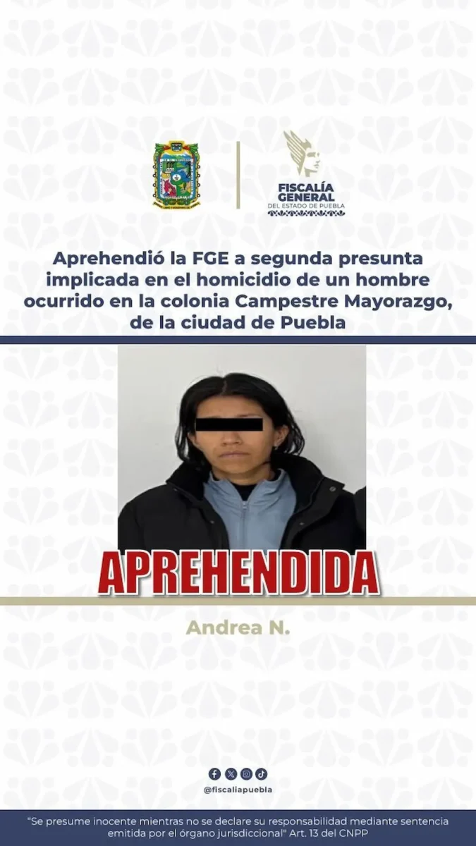 Detienen a Andrea, segunda implicada en el homicidio de un hombre en Campestre Mayorazgo