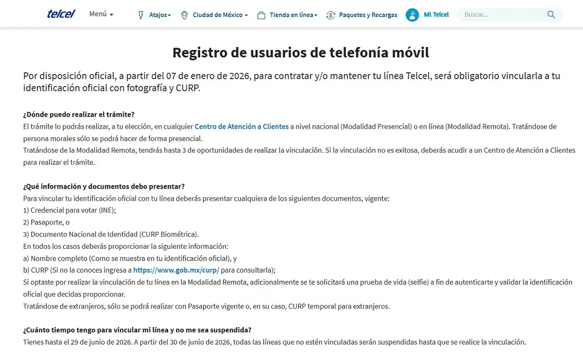 México iniciará en 2026 el registro obligatorio de celulares