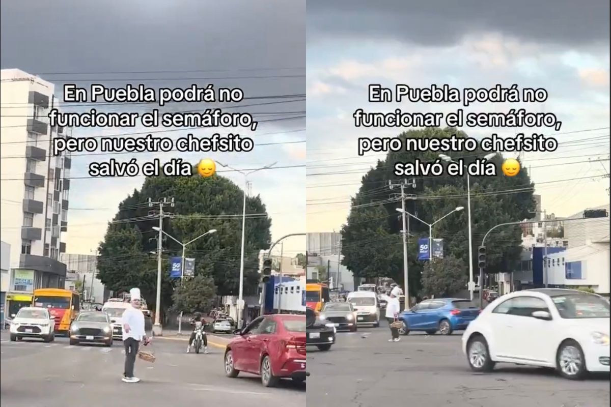 Chefcito pone orden al tráfico en Puebla