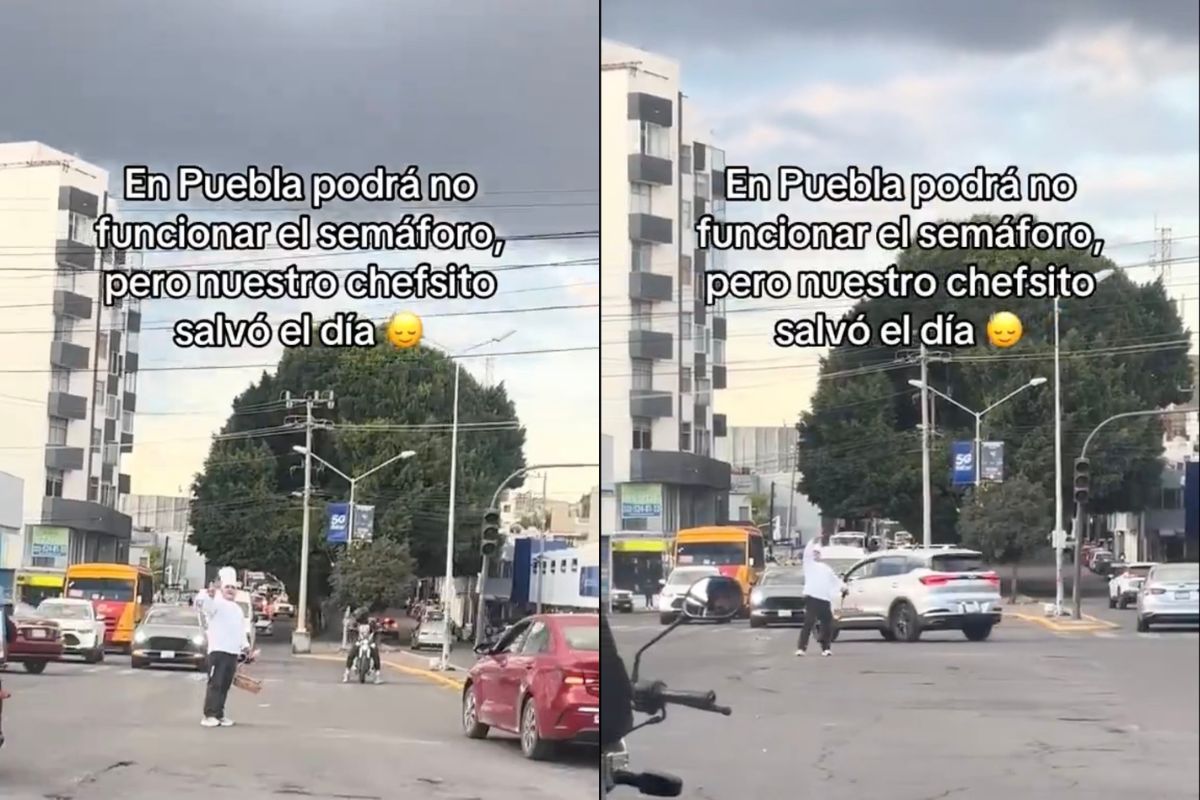 Chefcito pone orden al tráfico en Puebla