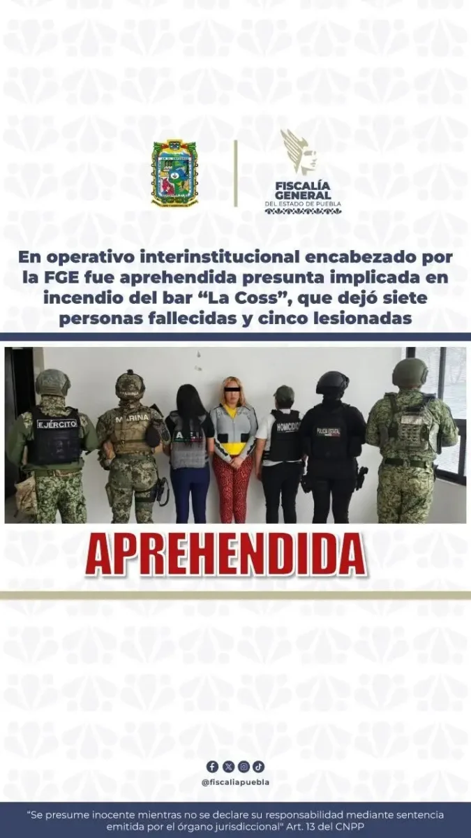 Cae presunta implicada en ataque al bar Lacoss