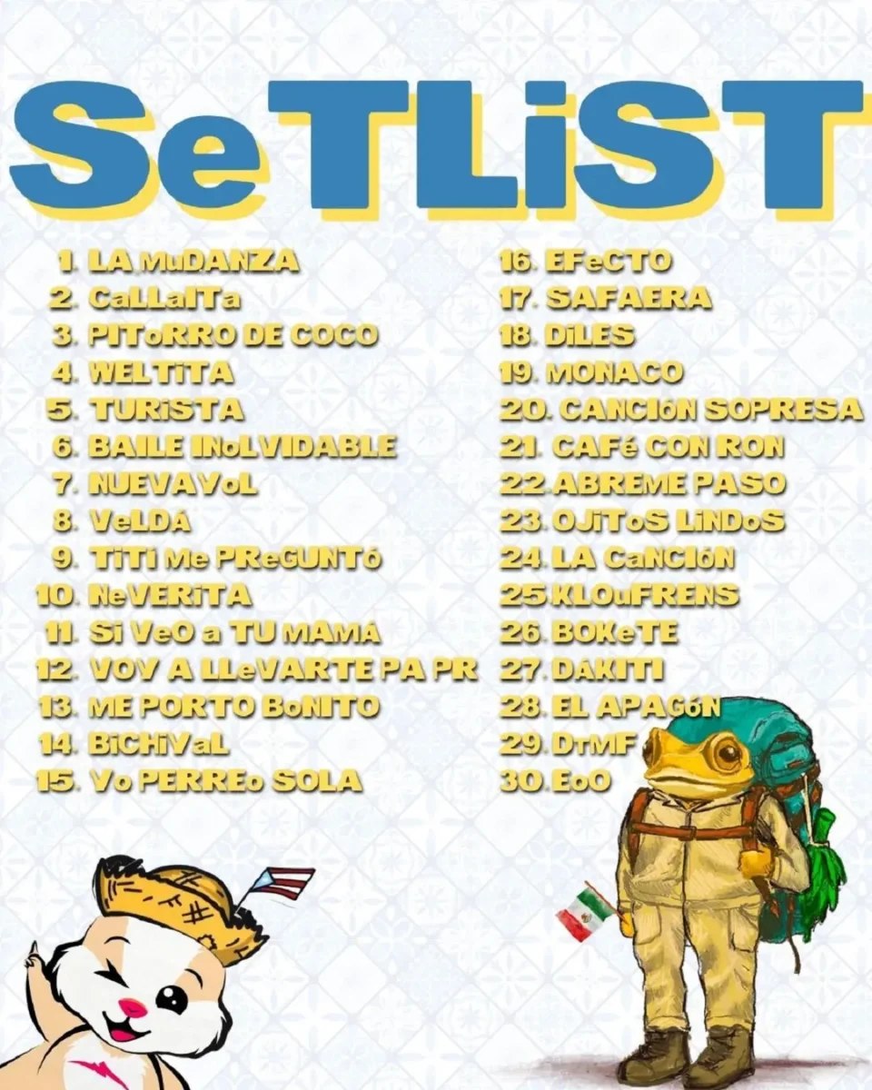 este será el setlist de Bad Bunny en sus conciertos en México