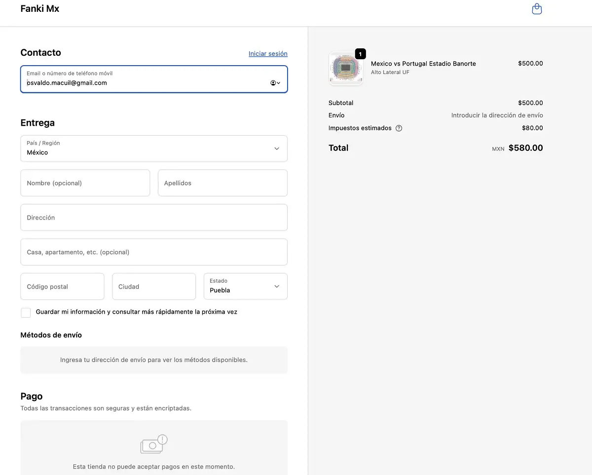 vender boletos del México vs Portugal