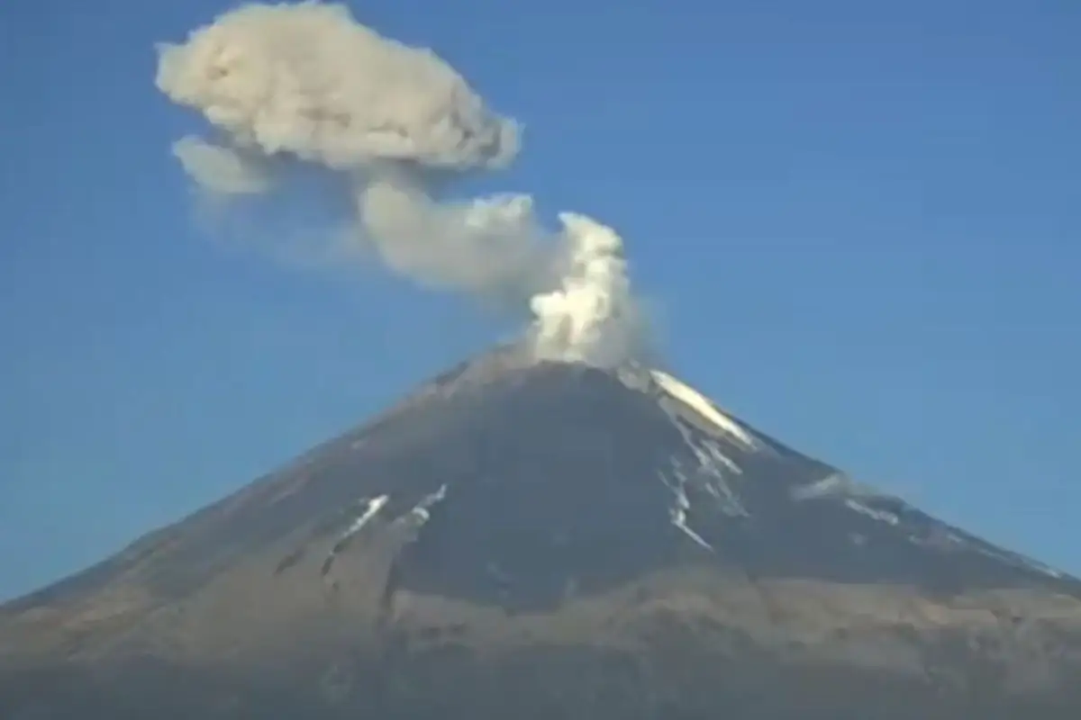 Así amaneció el volcán Popocatépetl hoy 27 de diciembre