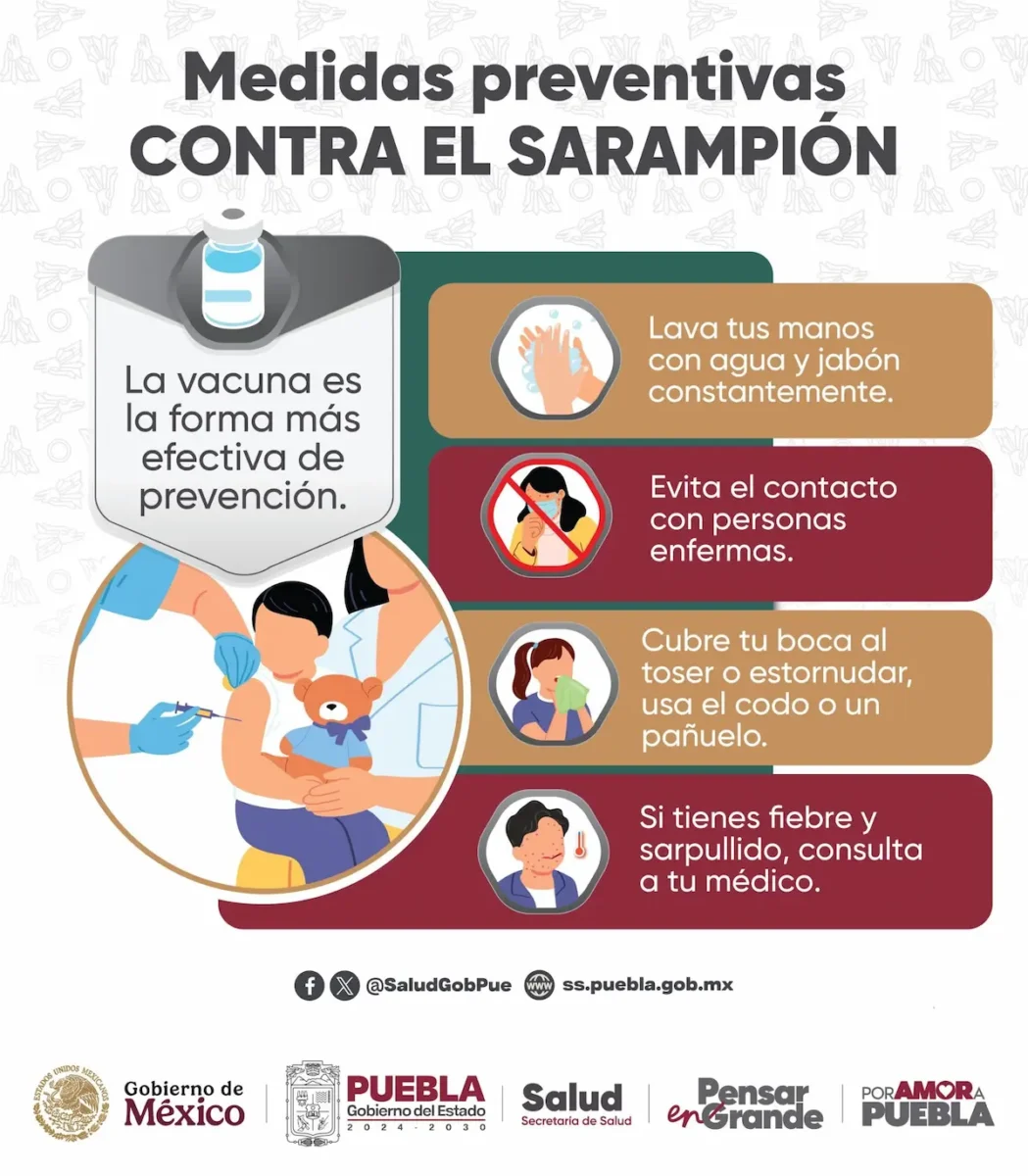 Confirma salud primer caso de sarampión en Puebla