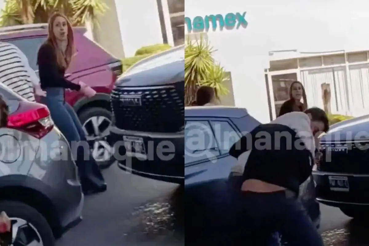 VIDEO: Mujer golpea una camioneta mientras dos hombres pelean tras un accidente de tránsito en Puebla 1 Mujer golpea una camioneta mientras dos hombres pelean tras un accidente de tránsito en Puebla