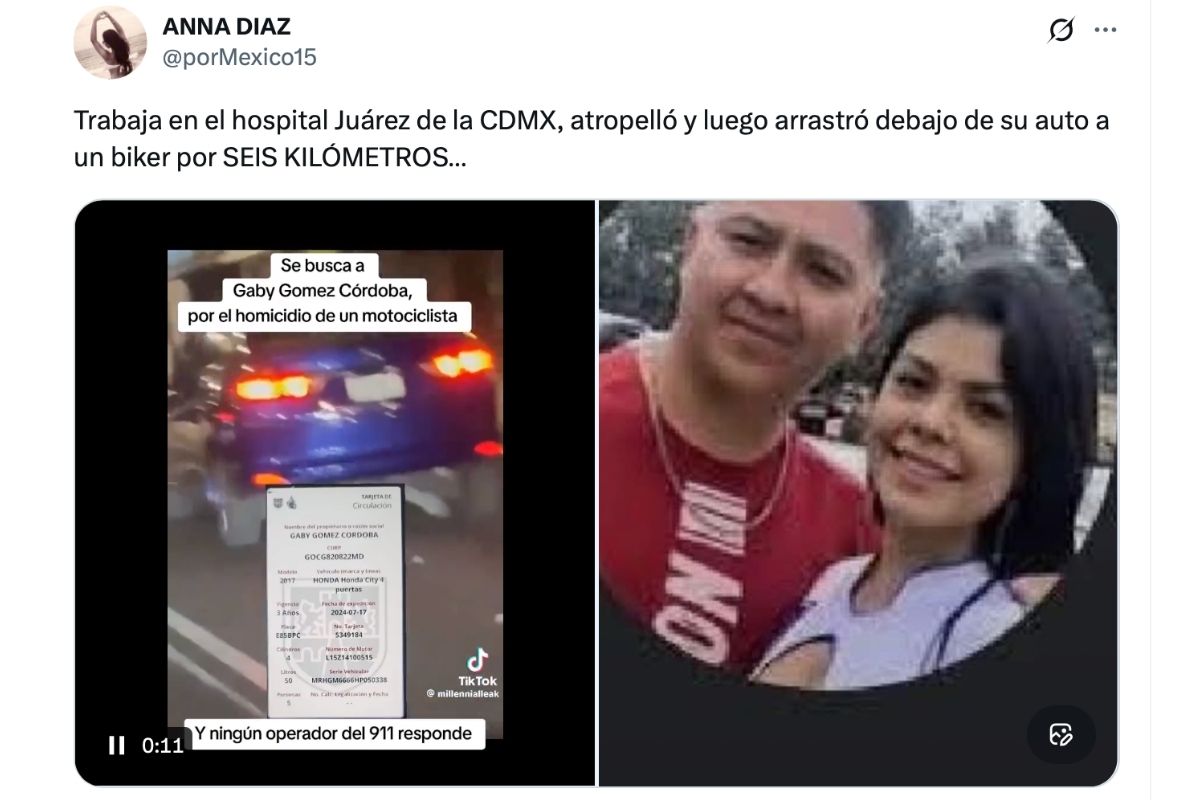 mujer que mató a un motociclista