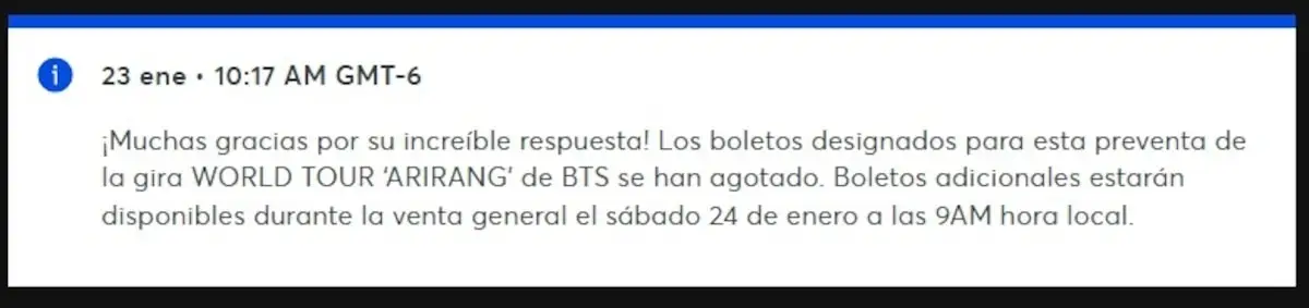 se agotan boletos de BTS en México 2026 y el ARMY enfurece