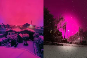 cielo rosa en Birmingham