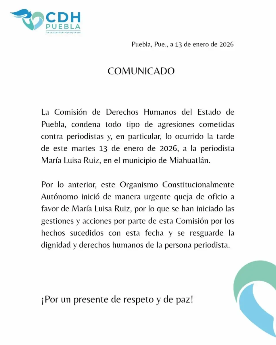 Gobierno de Puebla condena detención de periodista María Luisa Ruiz
