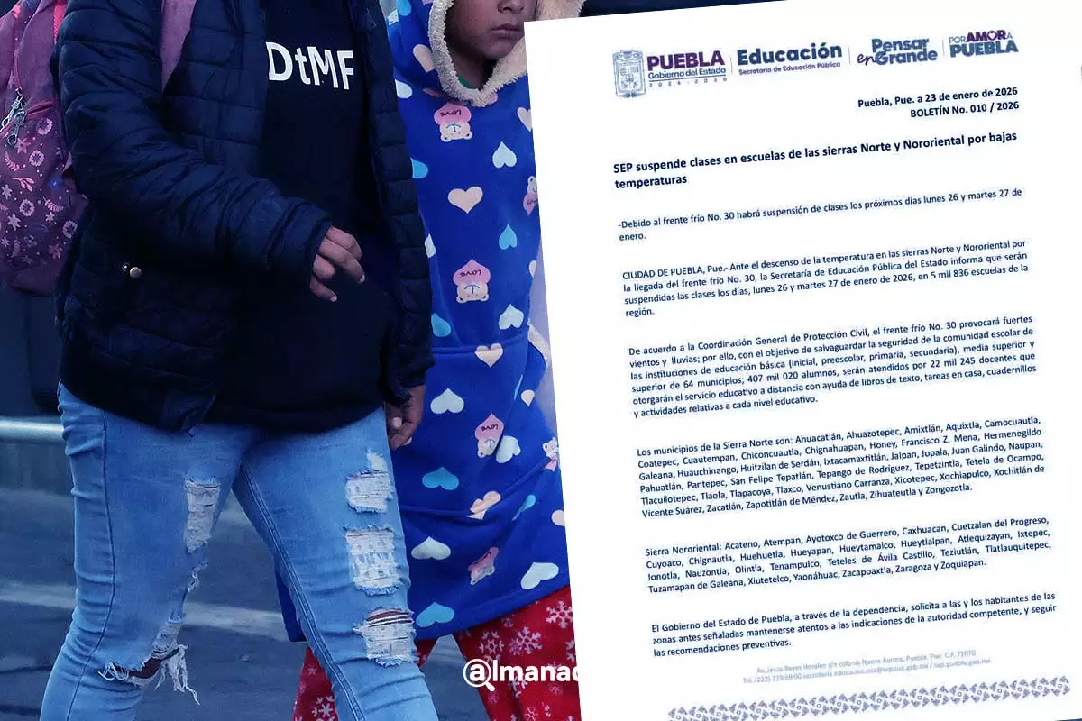 suspenden clases el 26 y 27 de enero