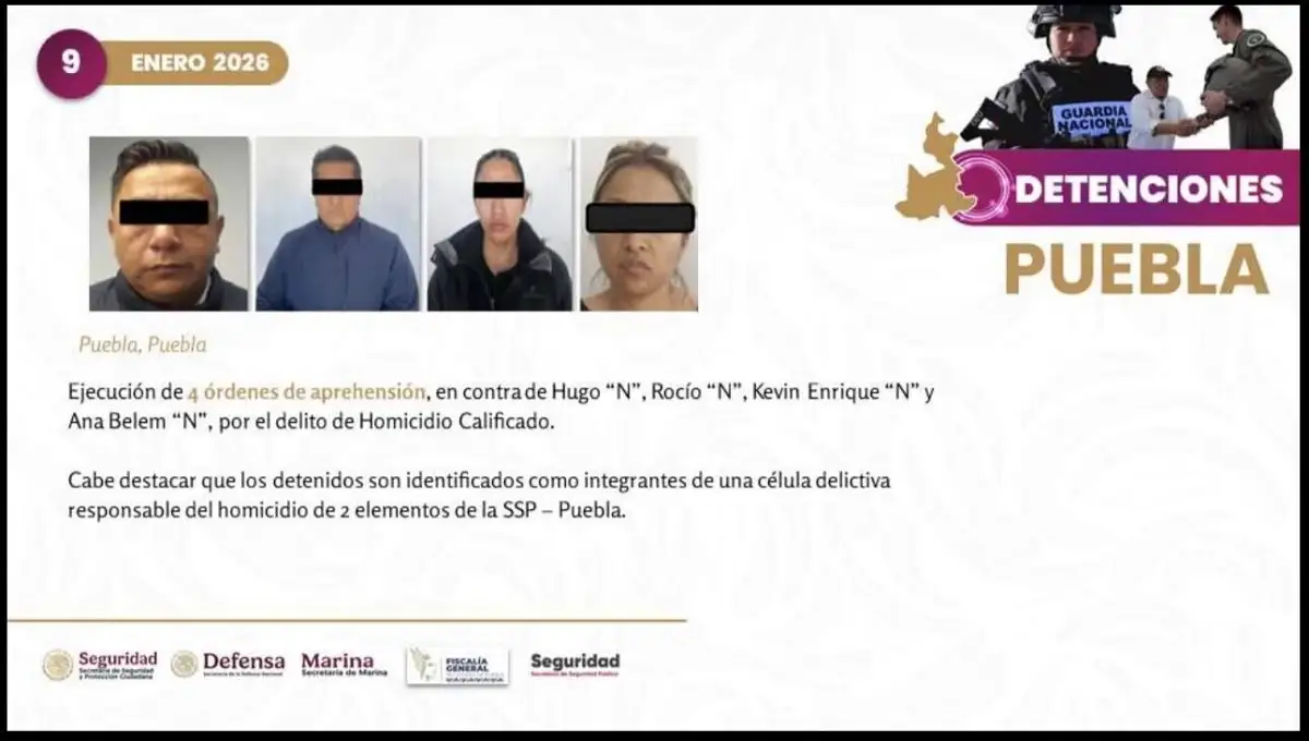 García Harfuch destaca reducción de homicidios en Puebla en un 41%