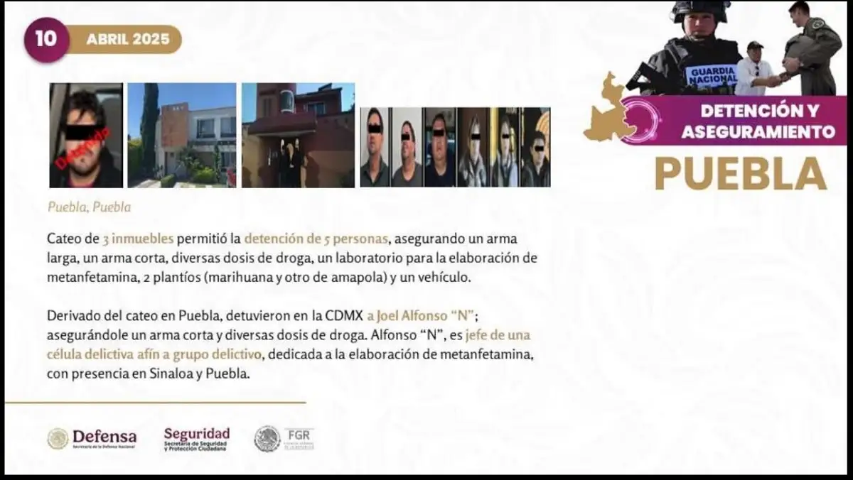 García Harfuch destaca reducción de homicidios en Puebla en un 41%