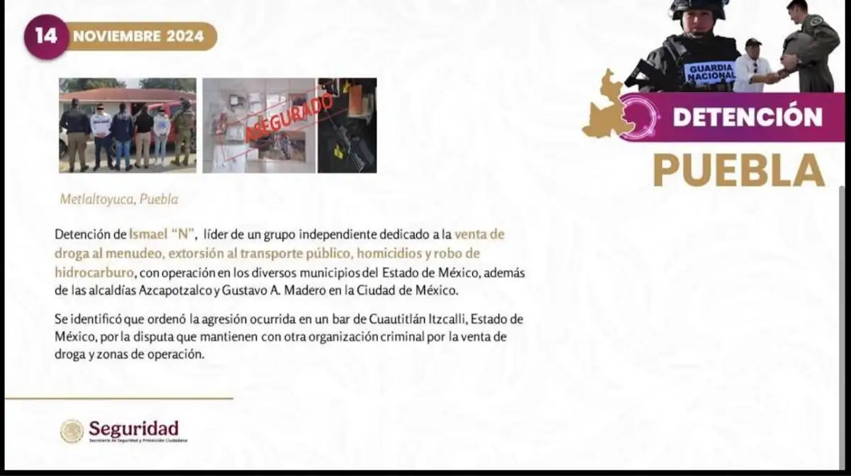 García Harfuch destaca reducción de homicidios en Puebla en un 41%