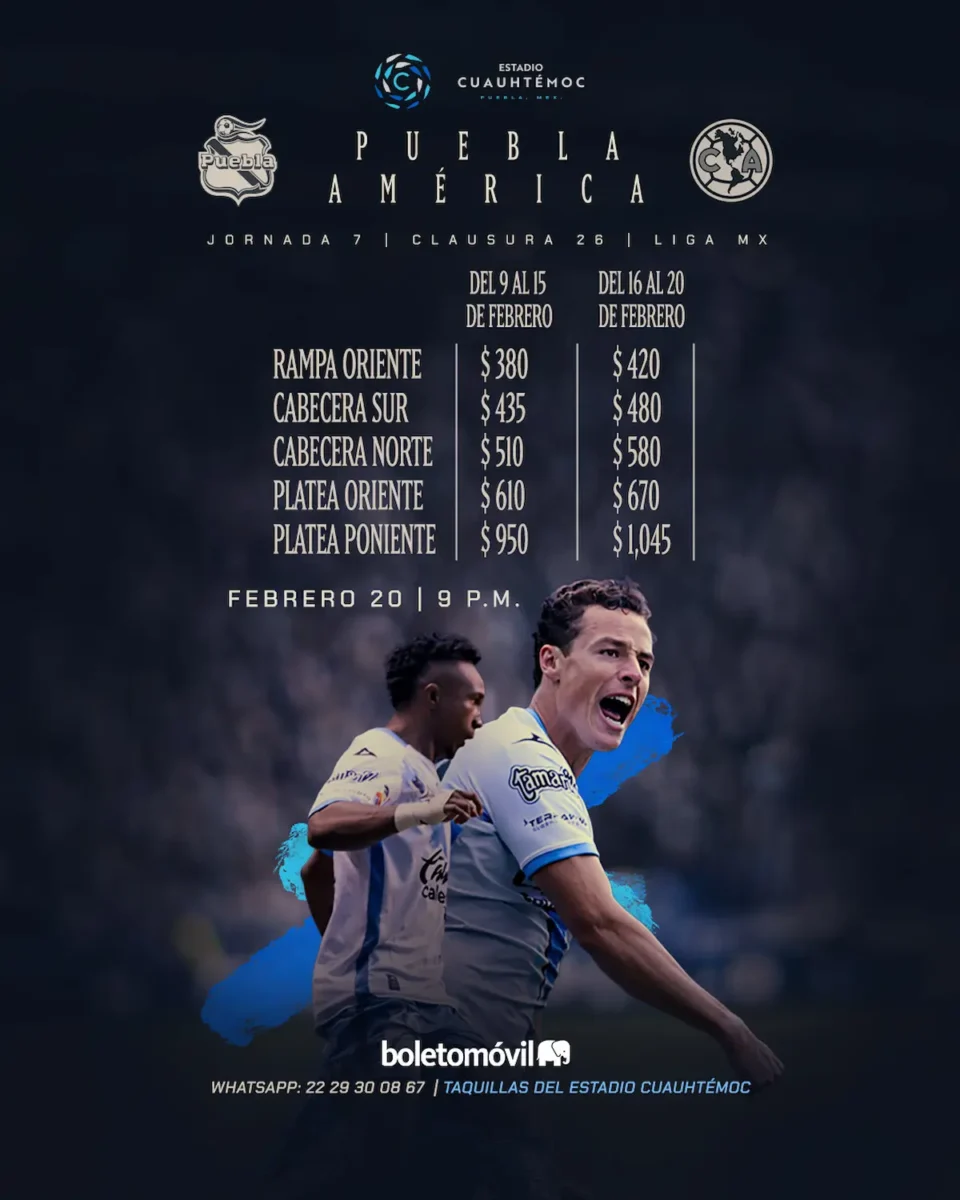 Este es el precio de los boletos para el Puebla vs América en el Cuauhtémoc
