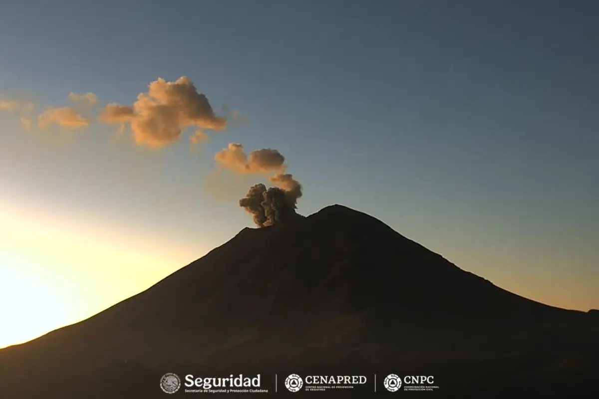 Cenapred reporta 11 exhalaciones del Popocatépetl en 24 horas