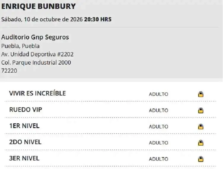 Boletos de Bunbury en Puebla: fecha de preventa y lo que debes saber
