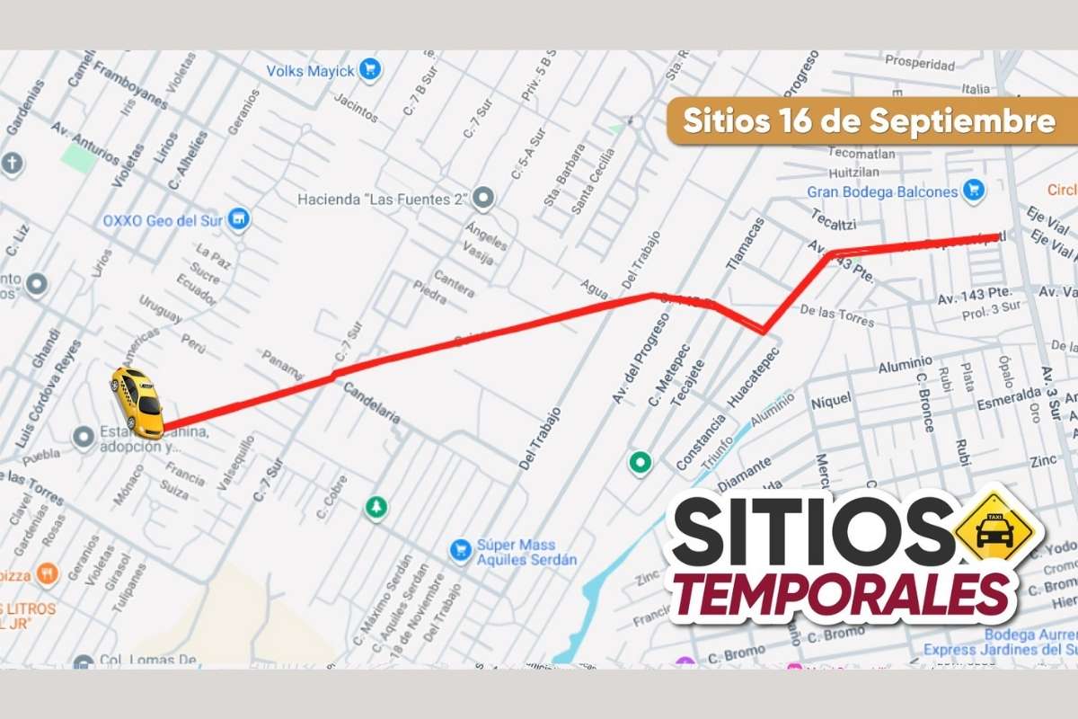 Puntos y recorridos de los taxis temporales en Puebla: viajes colectivos por 20 pesos