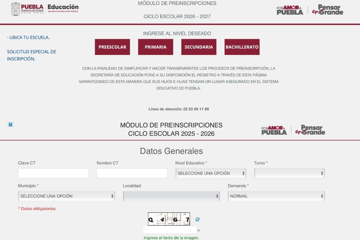¿Problemas para entrar a la página de las preinscripciones de Puebla 2026? Así se soluciona