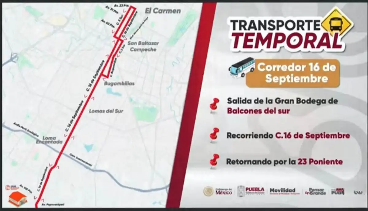 Transporte temporal en Puebla será brindado por ADO y Estrella Roja