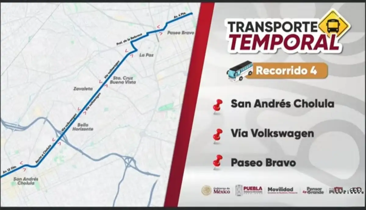 Transporte temporal en Puebla será brindado por ADO y Estrella Roja